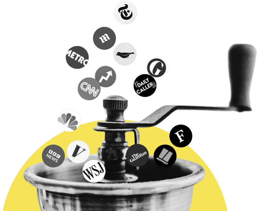 News sources and Verity process illustration