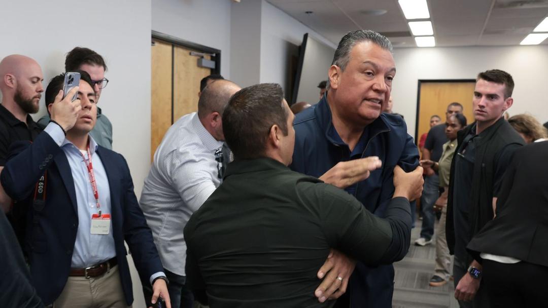 Senator Padilla Forcibly Removed from DHS LA Press Conference