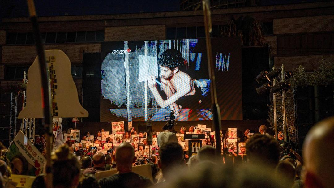 Tens of Thousands of Israelis Protest After Hamas Videos Show Emaciated Captives